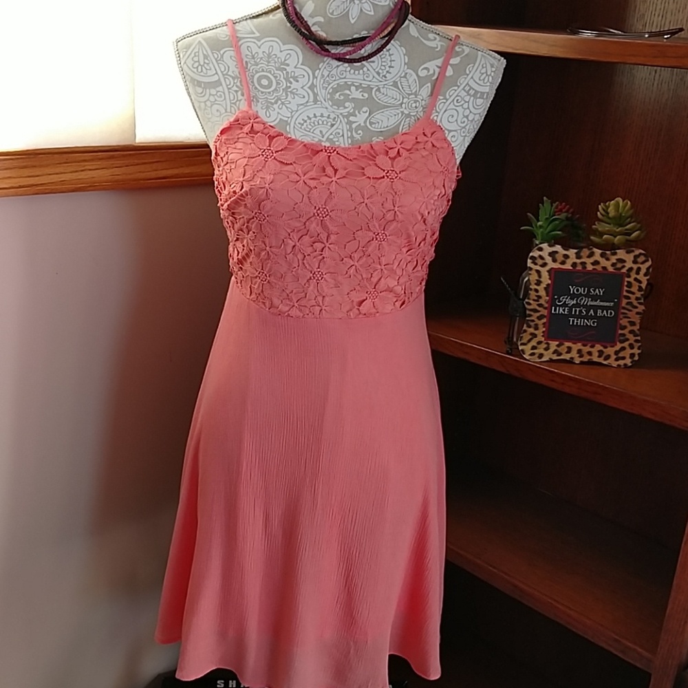Peach colored dress. Size Various  Host Pick - Picture 3 of 9